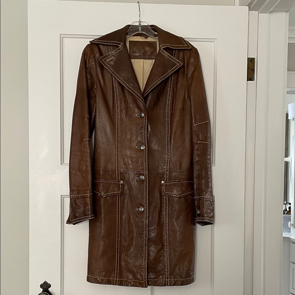 True Religion Brown Leather Jacket